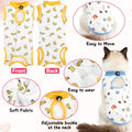 Meyeyaia 6 Pack Recovery Suit for Cats, Breathable Female and Male Onesie Cat Recovery Suit E Collar Alternative Pajama for After Surgery Spay Abdominal Skin Anti Licking(Medium)