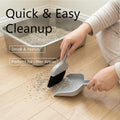 Vitisyao 4-in-1 Cat Litter Scoop with Holder, Cat Litter Box Organizer Cleanup Kit - Sweeper & Dustpan, Aluminum Kitty Litter Scooper and Storage Caddy (Gray)