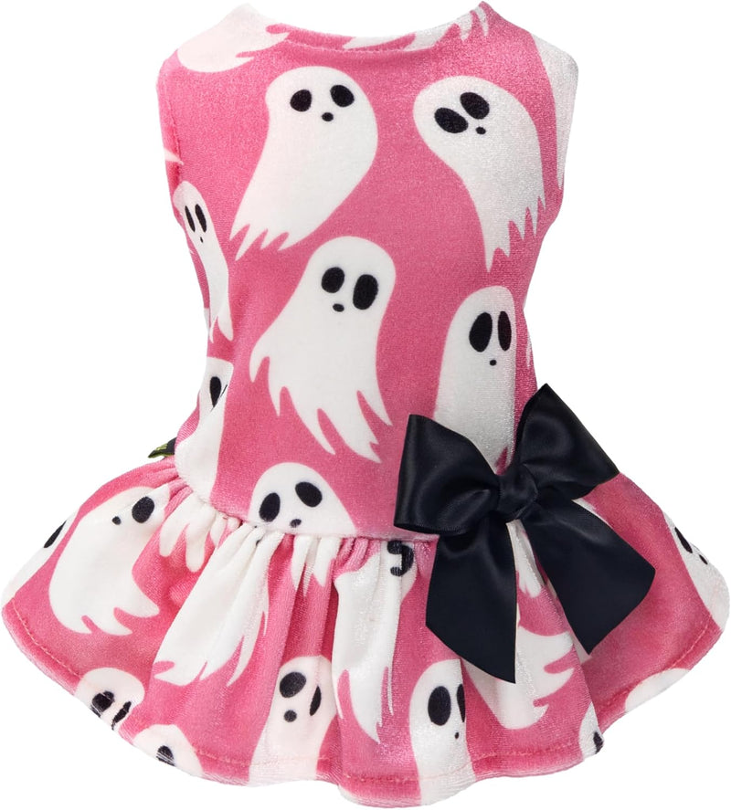 Fitwarm Halloween Ghost Dog Dress, Funny Dog Halloween Costumes, Doggy Clothes for Small Dogs Girl, Pet Apparel, Pink, W