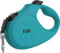 TUG Monochrome 360° Tangle-Free Retractable Dog Leash | 16 ft Strong Nylon Tape (Small, Aqua)