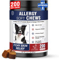 Dog Allergy Chews 200 Treats, Dog Allergy and Itching Skin Relief Bites Immune Support Dogs Probiotics for Yeast, Itchy 