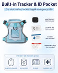 Escape Resistant Cat Harness and Leash Set with Pocket