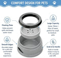 25oz Slow Drink Dog Water Bowl, No Spill Water Bowl for Dogs Cats, Non-Splash No Mess Puppy Kitten Water Feeder, Carried Portable Base for Vehicle Car,Travel,Home (Small/Medium Pets) - Gray