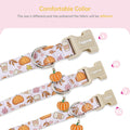 Faygarsle Cute Pink Fall Dog Collar Pumpkin and Leaves Pattern for Autumn