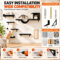 Cat Wall Shelves, Black, 6 in 1 Wall Mounted Cat Furniture Set