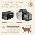 Top-Side Expandable Pet Carrier, Treat Window,17x11x9.5 Airline Approved
