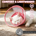 PUPTECK Cat Cone Collar Soft for Neck, Pet Recovery Collar to Stop Licking After Surgery, Adjustable Elizabethan Pet Collar for Small Medium Cats Kittens, Pink M