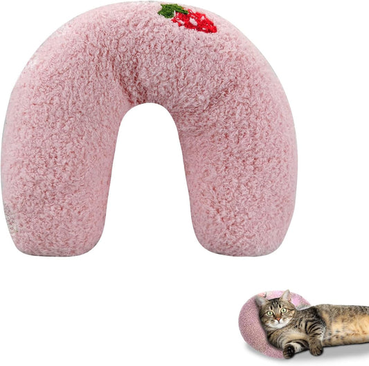 Andiker Pillows for Cats, U Shape Soft Fluffy Kitten Pillow to Lay On Cat Bed Pillow Ultra Soft Pet Pillow for Cat Fluff