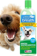 TropiClean Fresh Breath Dental Water Additive, Dog Breath Freshener, 33.8oz