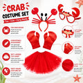 Red Crab Costume Accessory Set, 5PCS Halloween Costumes for Women