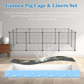 Guinea Pig Cages with Tarp and Bedding Pee Pad Liner, 2-Story Large Guinea Pig Playpen C&C Loft Cage for 2 Rabbit Bunny 