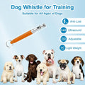 Irilatrue 2 Pack Dog Whistle Set, Adjustable Ultrasonic Silent Dog Training Whistle with Lanyard for Stop Barking & Recall (Black & Orange)