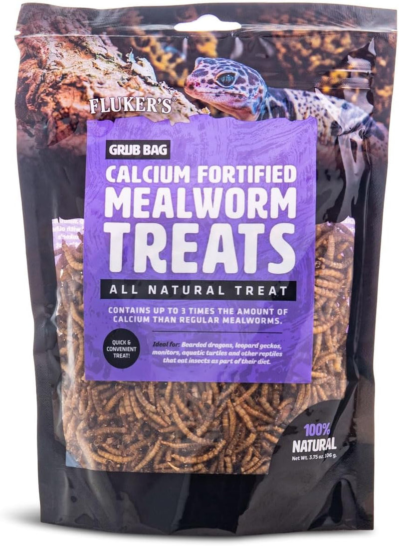 Fluker’s Grub Bag All Natural Calcium Fortified Mealworm Treats, Packed with Protein, Rich in Nutrients, A Reptile Favor