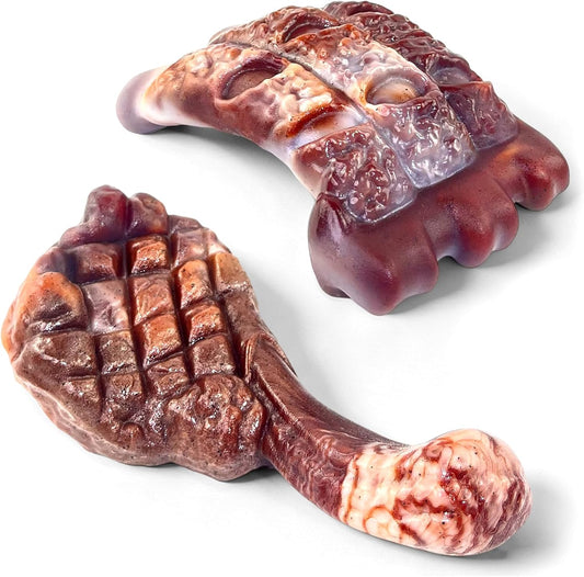 Fuufome Dog Chew Toys for Aggressive Chewers：2 Pack Indestructible Dog Toy for Large Breed- Tough Nylon Teething Bone Toy to Keep Them Busy