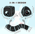 BWOGUE Bunny Tunnels & Tubes, 3-in-1 Collapsible Rabbit Hideout Toy Set