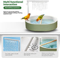 Parrot Bathtub,Bird Shower Parakeet Bath for Cage with Adjustable Water Flow Control Valve, Contains USB and Pump,tarpau