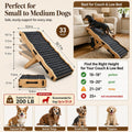 2026 Upgraded Small Dog Ramp for Couch Foldable, 5 Ajustable Height | Height from 9.8" to 20.5", Portable Stable Pet Ste