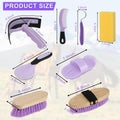 Horse Grooming Kit, 9-Piece Horse Brush Set with Tote Bag, Purple