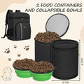 ANILD Dog Travel Bag Backpack, Flight-Ready TSA-Approved Dog Travel Bag with 2 Leak-Proof Food Canisters, 2 Foldable Sil
