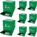 Maxcheck 8 Pcs Rabbit Feeder for Cages Bulk Small Animal Food Dispenser with Lid Metal Rabbit Feeders Outside for Guinea