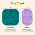 WOOF FlipMat Mini- Easy-to-Clean Lick Mat for Small Dogs & Travel - Slow Feeder Mat with Double-Sided-Non-Slip Design - BPA-Free Silicone - Lick Mat - Interactive Dog Toys - Lavender