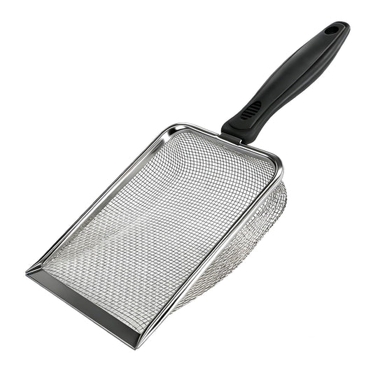 PANDAAR Cat Litter Scoop,Kitty Litter Scoop with Stainless Steel Mesh, 2.8mm Hole Scoop for Cat Litter,Chicken Coop Sand, Beach Sand