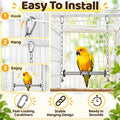Stainless Steel Large Bird Swing, Parrot Swing Perch, 304 Stainless Steel Bird Stand, Bird Sewing Toy, Textured Anti-Sli