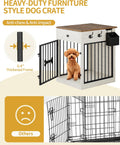 Hzuaneri 24.6 in Dog Crate Furniture with Storage & Power Indoor Dog Kennel