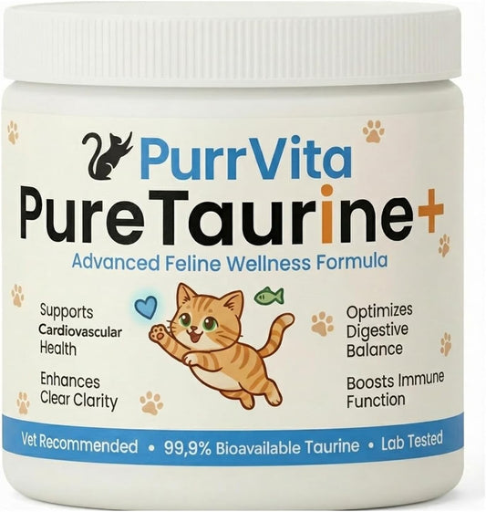 Taurine for Cats, Pure Taurine Supplement for Cats, Supports Vitality & Coat Health, Easy to Mix in Food, with Dosing Sp