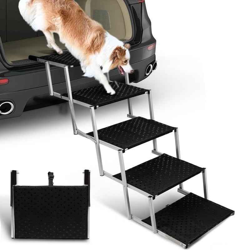 Niubya 5 Step Foldable Dog Stairs for Large Dogs,200LB Capacity 17