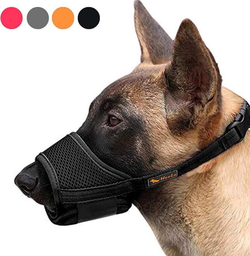 HEELE Dog Muzzle,Soft Nylon Muzzle Anti Biting Barking Chewing,Air Mesh Breathable Drinkable Adjustable Loop Pets Muzzle