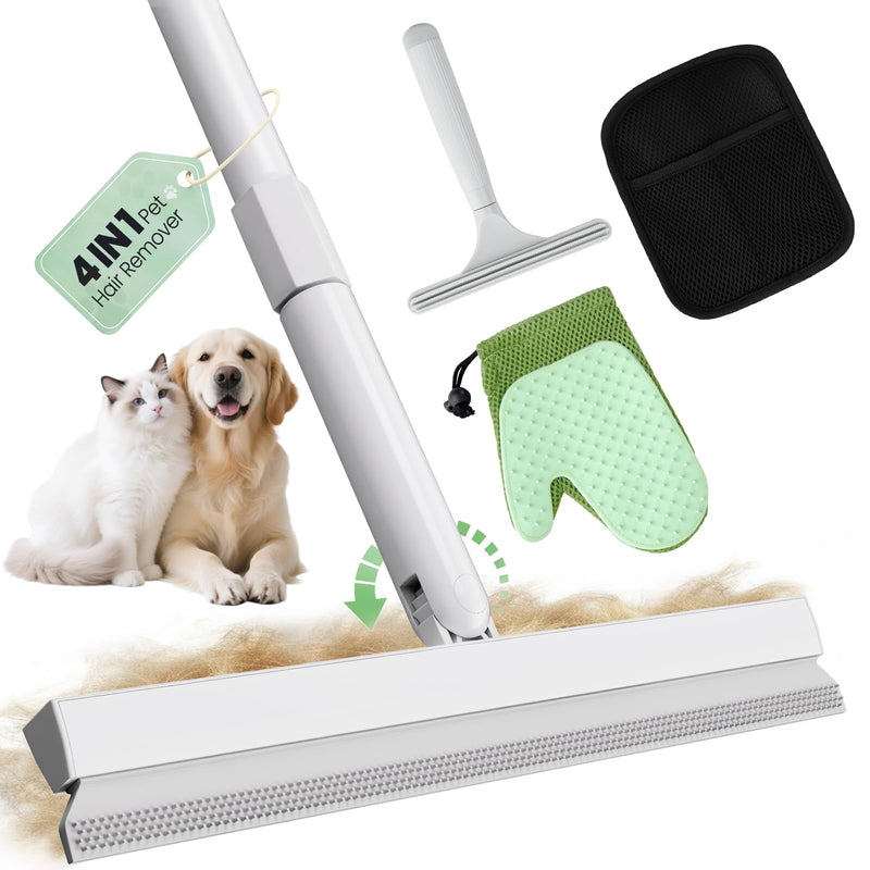 Carpet Rake for Pet Hair Removal Tool - 4 in 1 Pet Hair Remover Kit for Dog Cat Fur Remover, Contain 60