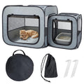 Portable Cat Playpen with Separate Areas, Foldable Cat Tent for Indoor and Outdoor, Pet Playpen for Kittens and Small Dogs
