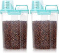 3-5Lbs Airtight Small Dog Cat Pet Food Storage Container (Clear Blue 2Pack)
