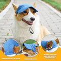 Dog Baseball Cap,Pet Summer Beach Hat,Dog Cat Sunbonnet Cap with Ear Holes,Adjustable Cat Visor for Small Medium Large Dogs (Blue, Medium)