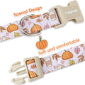 Faygarsle Cute Pink Fall Dog Collar Pumpkin and Leaves Pattern for Autumn