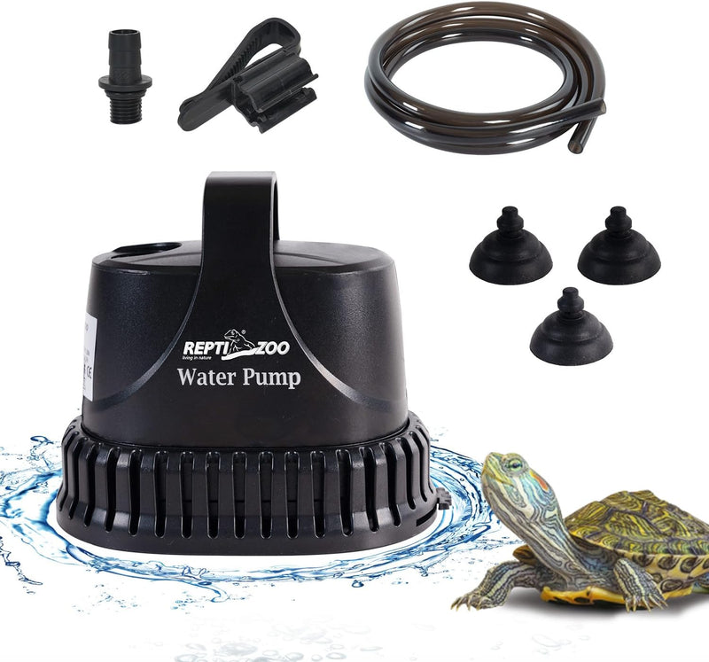 REPTIZOO Low Water Level Drain Pump, 243GPH 26W Submersible Drain with Bottom Suction, Flow Adjustable Bottom-draw Water