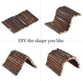 Hamiledyi Extra Large Wooden Reptile Hideout Bearded Dragon Bendy Bridge Climbing Ladder Hiding Hut Reptiles Hide Cave H