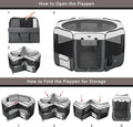 DONORO Dog Playpen Portable Pet Play Pens for Small Dog/Cat/Rabbit/Chicks, Cat Playpen Indoor/Outdoor with Carring Case,