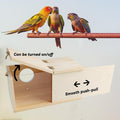 PINVNBY Nesting Box for Birds,Wooden Parakeet Nest Box with Detachable Board Transparent Visual Cockatiel House for Budg