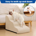 Airpanda Dog Stairs for Small Dogs and Cats – 3 Step Pet Ramp for Couch & Sofa, Non-Slip Dog Steps for Pets, Washable Cover, High-Density Support Foam for Easy Climbing,Beige