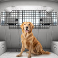 rabbitgoo Dog Car Barrier for SUVs, Adjustable Large Pet Gate, Universal-Fit Divider Cargo Net, Heavy-Duty Wire Mesh Dog Barrier SUV, Van Vehicles Subaru Car Accessories Safety Travel, Triple Folding