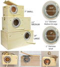 Sturdy Nest Box (M) - Cage Attachment, Hinged Lid, Perching Ledge - for Sugar Glider, Squirrel, Rat, Finch, Parakeet, Lo