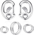 Stainless Steel Pet Collar Tag Clip, Contour Carabiner- 2 Sets