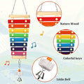 Large Parrot Suspensible Xylophone Toy, Multicolored Natural Wooden Bird Chewing Toys with Grinding Stone for Large, Med