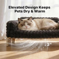 Veehoo Elevated Cat Bed Indoor, Wood Furniture Style Cat Couch Sofa