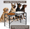 Funkeen Elevated Dog Bowls Raised Pet Feeder Cat Food & Water Diner Stand Set w/ 2 Removable Stainless Steel Bowls (2 Quarts/13.77" in Height)