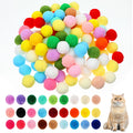 LXUEJIE 100 Pcs Cat Toy Balls, 1 Inch Soft Pom Pom Ball Plush Interactive Balls for Cat Fuzzy Kitten Interactive Playing Quiet Toy for Cats Pet