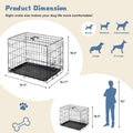 DUMOS Dog Crate, 24 Inch Small Single Door Dog Cage with Plastic Leak-Proof Pan Tray, Folding Metal Wire Pet Kennel for Indoor, Outdoor, Travel, Black