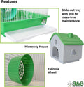 A&E Cage Co 2-Story Hamster Cage with Wheel & House, 14"x11"x15" Green